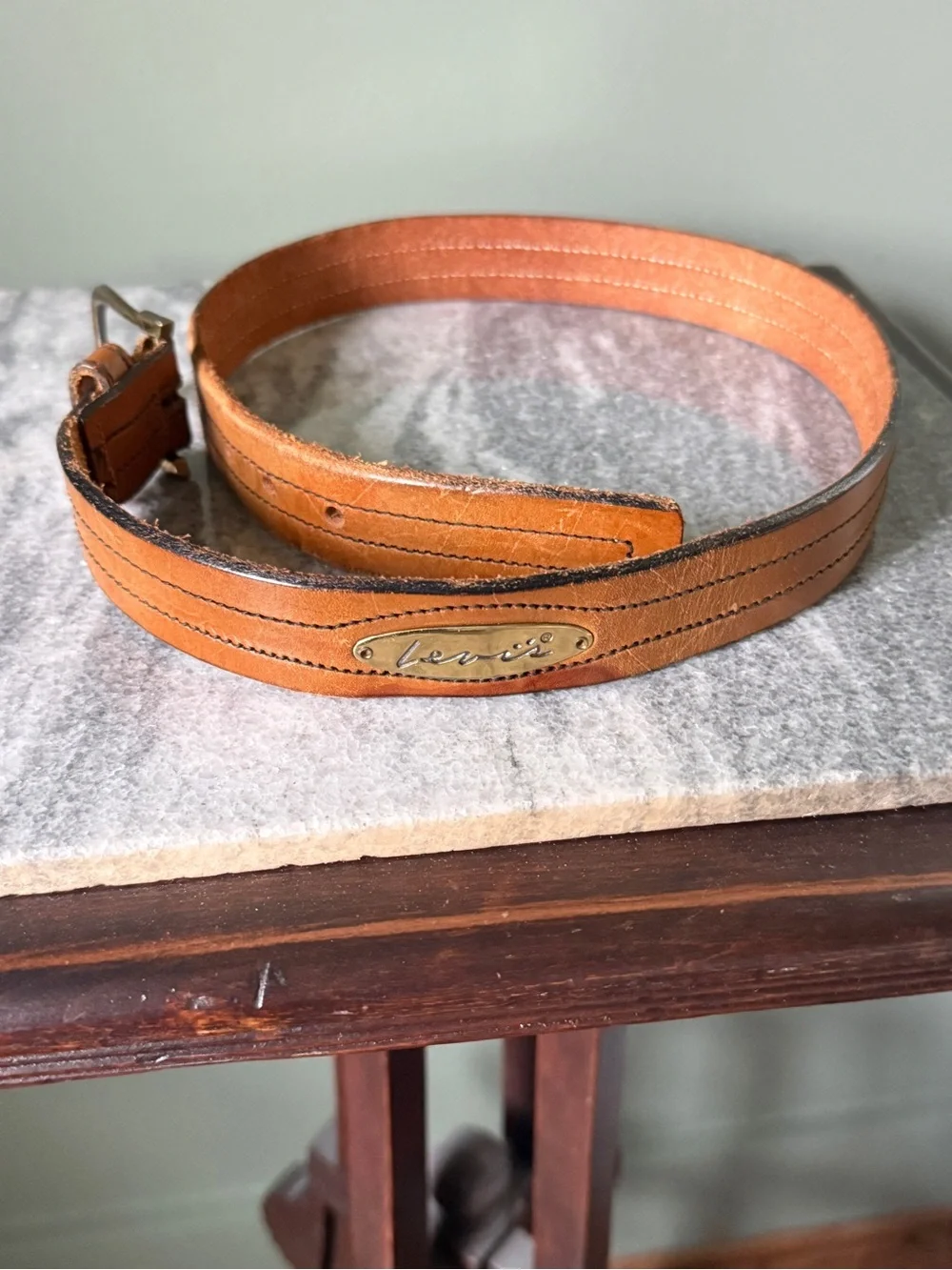 Levi's Vintage Belt - Brown Leather - Brass Buckle/ Tag